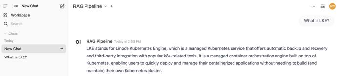 Screenshot of a RAG Pipeline query in Open WebUI Screenshot of a RAG Pipeline query in Open WebUI