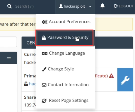 Select Password & Security. Select Password & Security.