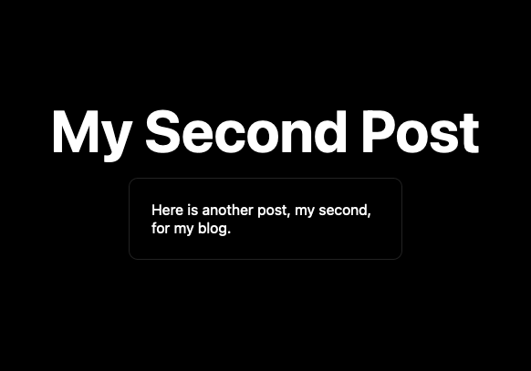 A blog post page for the example application A blog post page for the example application