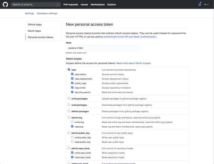 Creating an API token on GitHub Creating an API token on GitHub