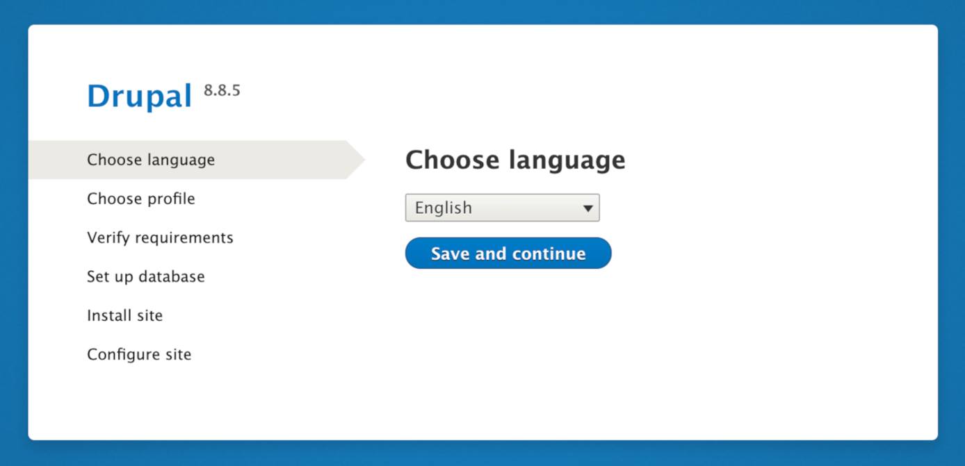 Drupal Configuration Screen Drupal Configuration Screen