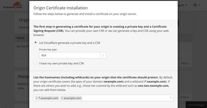 Cloudflare crypto - new certificate and private key Cloudflare crypto - new certificate and private key