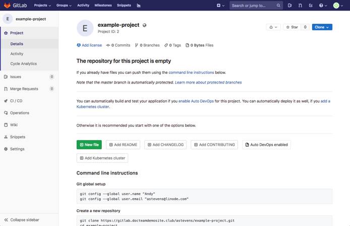 An empty project on GitLab An empty project on GitLab