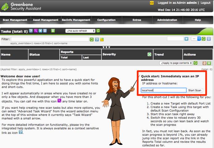 Greenbone Security Assistant Task Wizard. Greenbone Security Assistant Task Wizard.