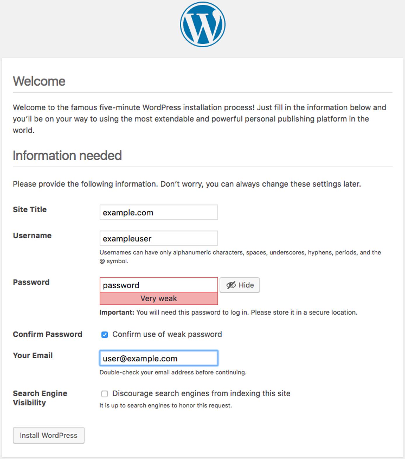 WordPress Administrative Information WordPress Administrative Information