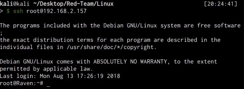Raven VM - successful SSH public key authentication Raven VM - successful SSH public key authentication