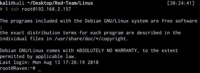 Raven VM - successful SSH public key authentication Raven VM - successful SSH public key authentication