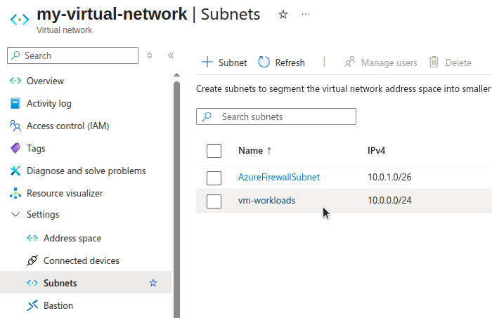 Diagram showing VM subnet IP address range. Diagram showing VM subnet IP address range.