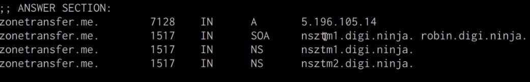 Dig utility DNS record enumration output Dig utility DNS record enumeration output
