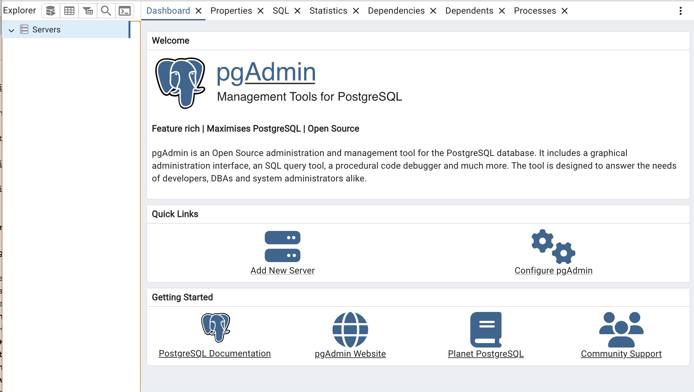 pgAdmin on Mac OS X menu bar icon menu pgAdmin on Mac OS X menu bar icon menu