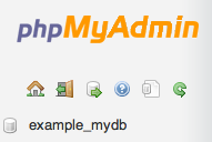 cPanel phpMyAdmin screen. cPanel phpMyAdmin screen.