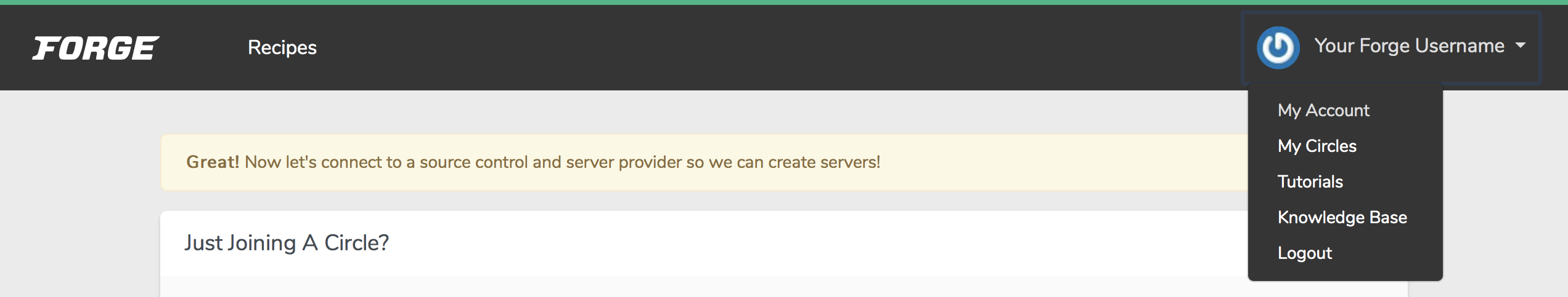 The My Account menu My Account Menu