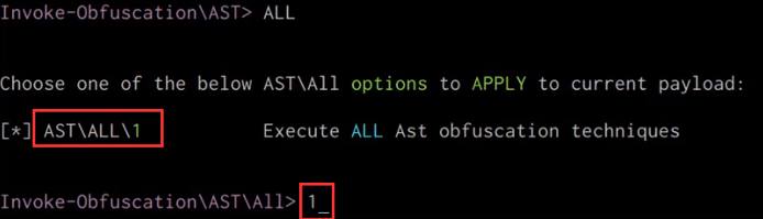 AST option selection confirmation AST option selection confirmation