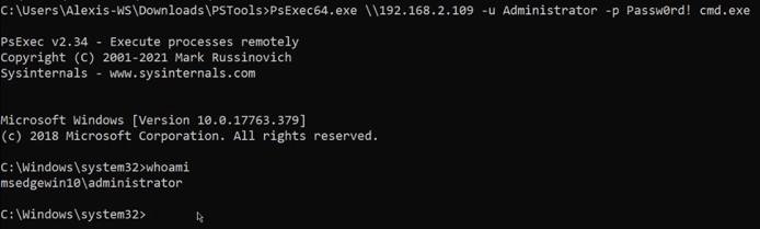 PsExec - remote shell PsExec - remote shell