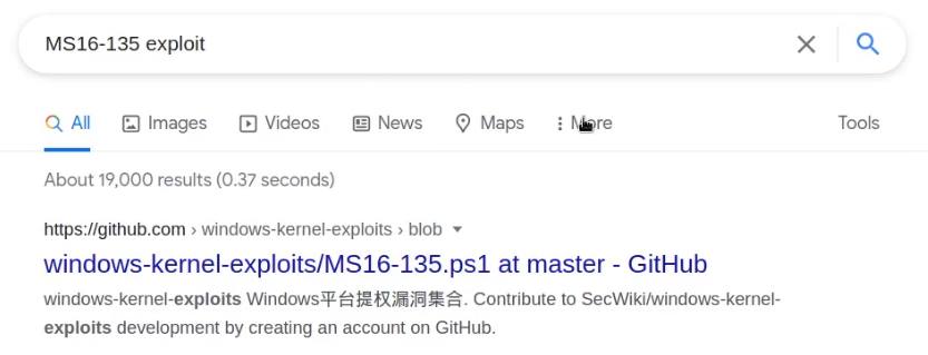 MS16-135 exploit Google search results MS16-135 exploit Google search results