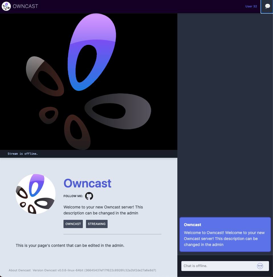 owncast.png The Owncast stream view owncast.png The Owncast stream view