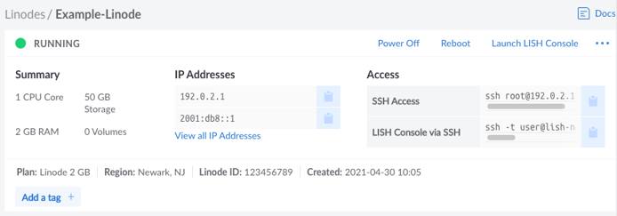 Details page in Cloud Manager Details page in Cloud Manager