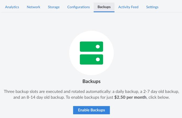 Enable Linode Backups by navigating to the individual Linodes backup menu Enable Linode Backups by navigating to the individual Linodes backup menu